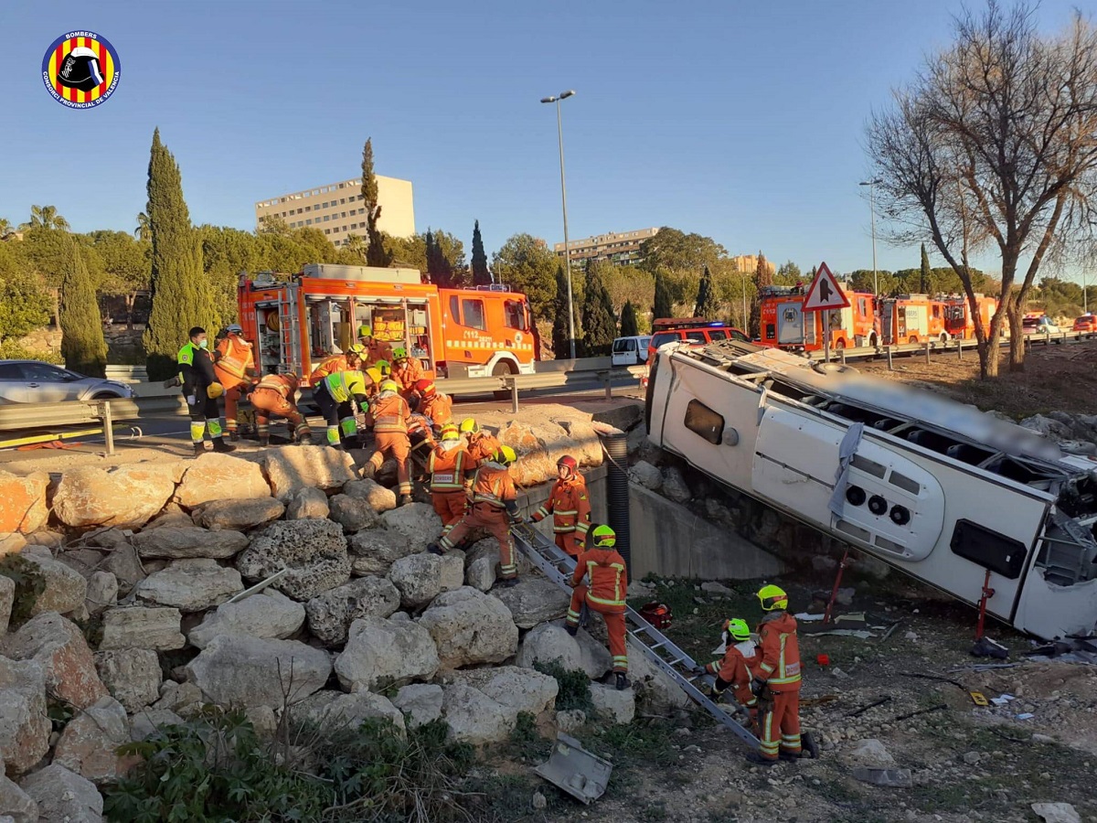 Herido El Conductor De Un Cami N Tras Salirse De La Cv Y Volcar En